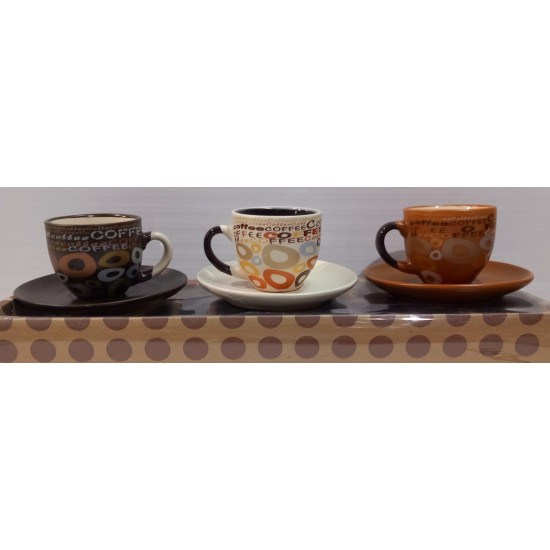 Φλυτζάνια καφέ 90cc Coffee Time σετ 6 τεμαχίων